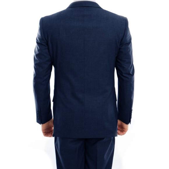 Mens 2-Piece 100% Wool Suit, Indigo - Picture 3 of 3